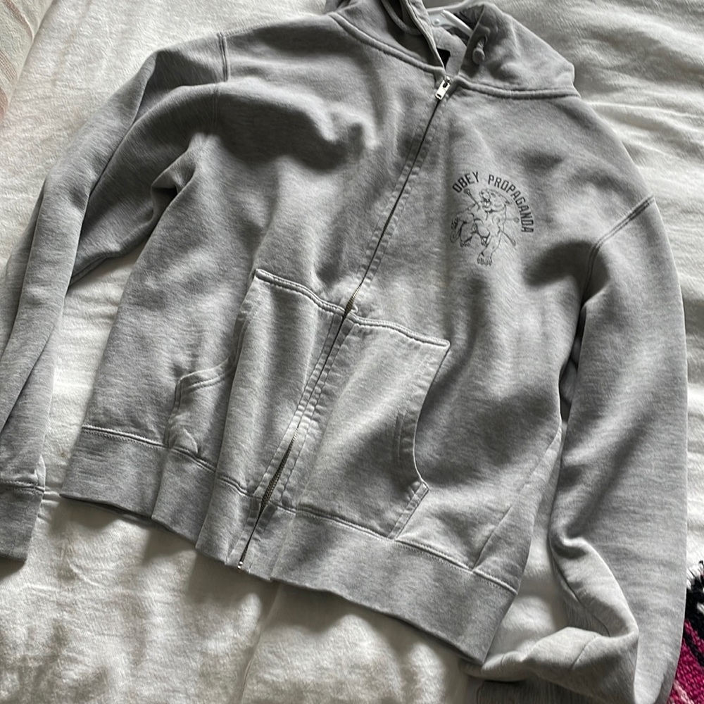 Old school Obey Propaganda Zip Up Hoodie
